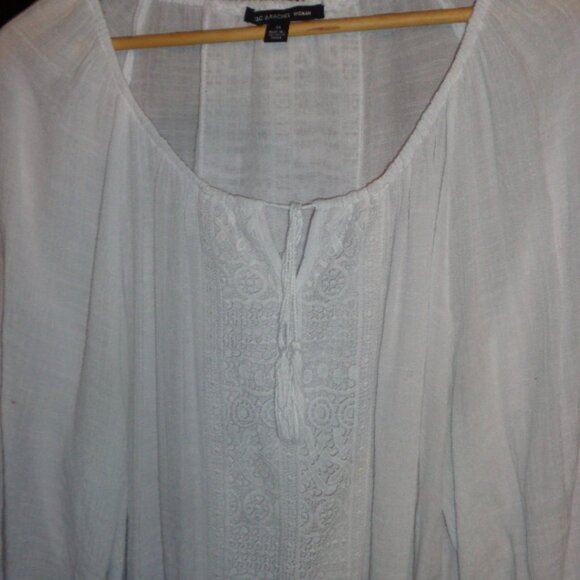 EXCELLENT ZAC&RACHEL WOMENS LOVELY LIGHT,AIRY WHITE BLOUSE-SIZE 3X-PRETTY DESIGN - Picture 1 of 3